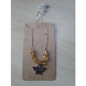 Imperial Topaz Crystals Butterfly Charm on 24