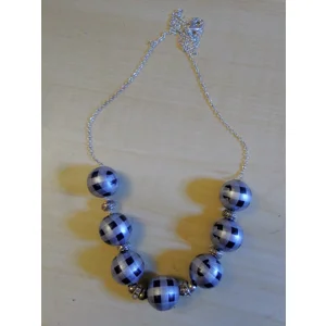 Buffalo Plaid Wood Beads Set
