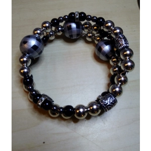 Buffalo Plaid Wood Beads Bracelet