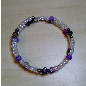 Purple Cracked Fire Agate Brac
