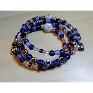 Amethyst Beads, Glass Seed Beads and Decorative Beads with MAMA Beads on Coil Wire