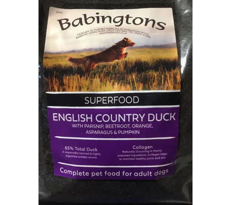 12kg English Country Duck superfood 65% meat with botanicals,