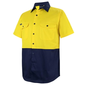 Work Shirt Lightweight Hi Vis S/Sleeve 150gsm JB's 6HWSS