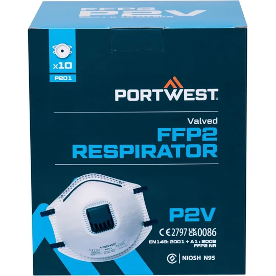 Disposable Respirator P2V Valved (PK10) Dust Mist P201 - FFP2