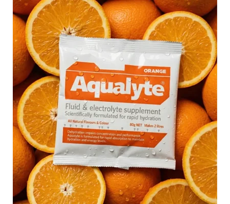 Aqualyte Electrolyte Powder - Orange Flavour 80g x 20
