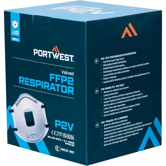 Disposable Respirator P2V Valved (PK10) Dust Mist P201 - FFP2