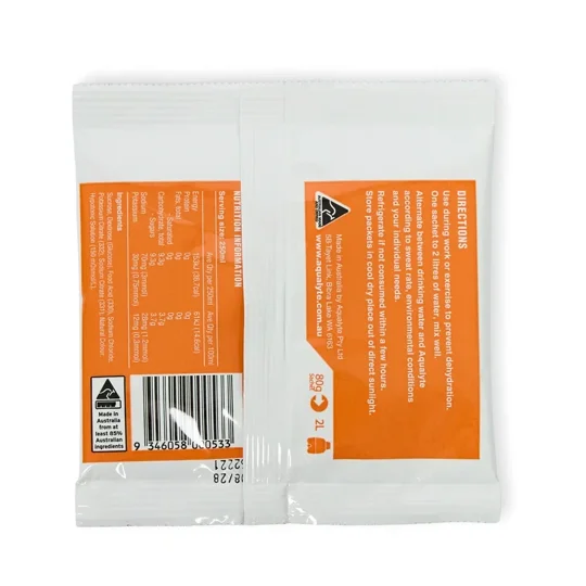 Aqualyte Electrolyte Powder - Orange Flavour 80g x 20