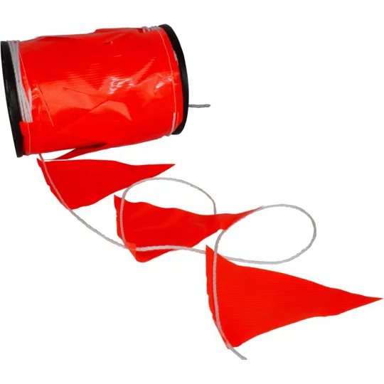 Orange Bunting Flag Line on Reel 100m