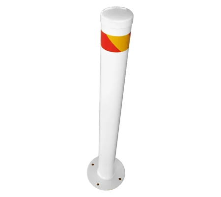 Surface Mount Steel Bollard - White
