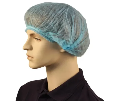 Cap Beret Hairnet Crimped Blue 21"