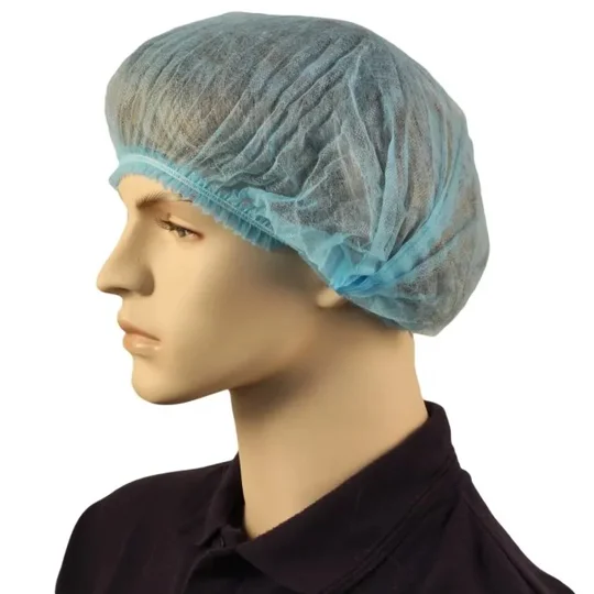 Cap Beret Hairnet Crimped Blue 21"