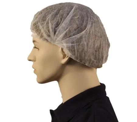 Cap Beret Hairnet Crimped White 21"