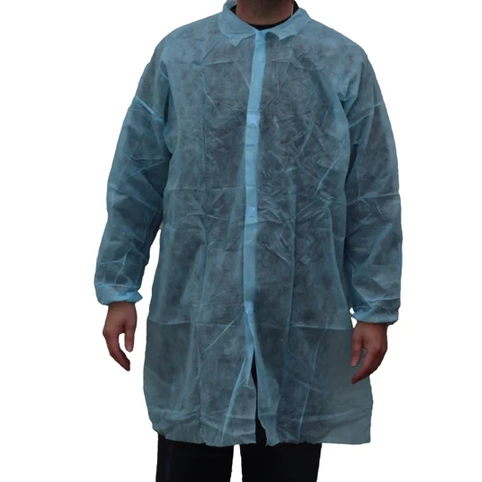 Lab Coat Disposable No Pocket PP Blue (Carton/50)