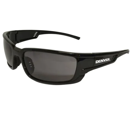 Denver Safety Glasses, Black Frame - Smoke Lens (Pack 12)