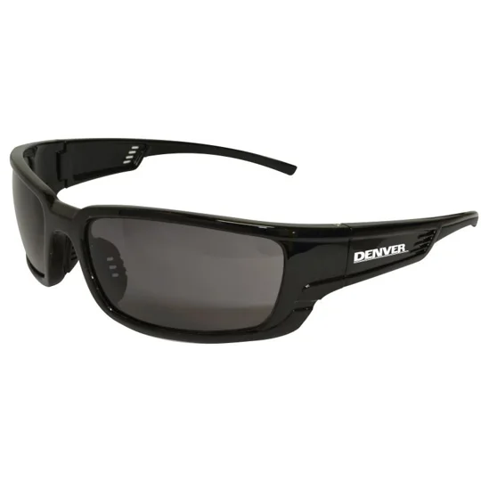 Denver Safety Glasses, Black Frame - Smoke Lens (Pack 12)