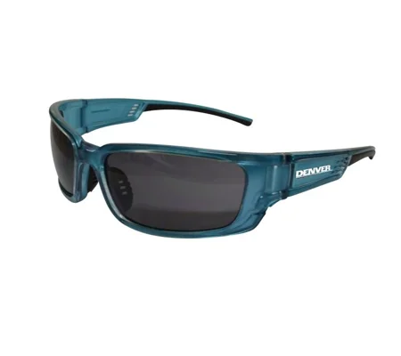 Denver Safety Glasses, Blue Frame - Smoke Lens (Pack 12)