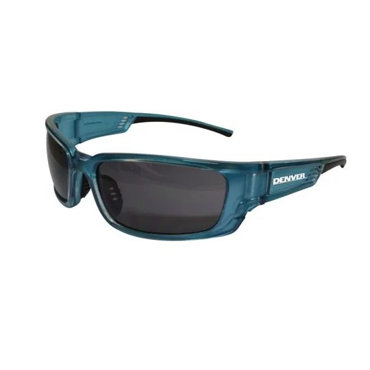 Denver Safety Glasses, Blue Frame - Smoke Lens (Pack 12)