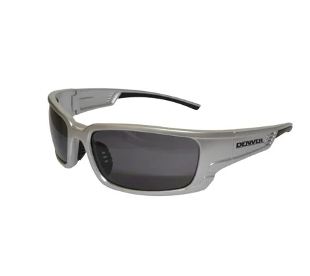 Denver Safety Glasses, Silver Frame - Smoke Lens (Pack 12)