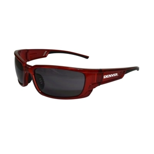 Denver Safety Glasses, Red Frame - Smoke Lens (Pack 12)