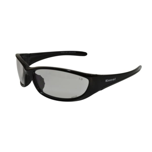 Excel Safety Glasses, Black Frame Clear  (Pack 12)