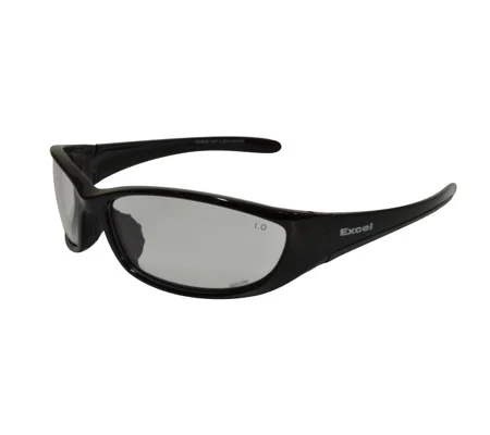 Excel Safety Glasses, Black Frame Clear (Pack 12)