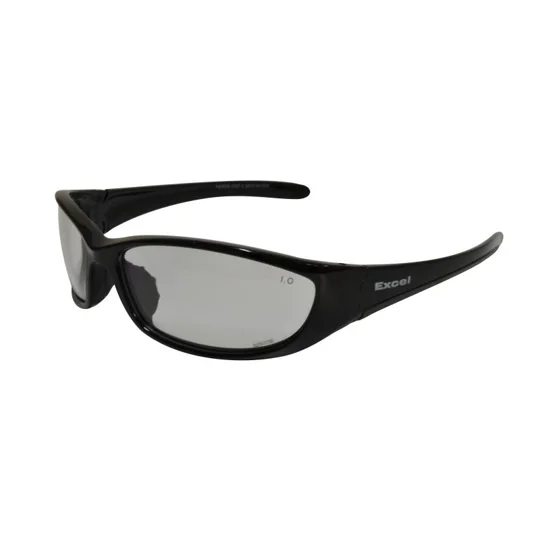 Excel Safety Glasses, Black Frame Clear (Pack 12)