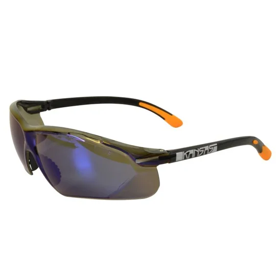 KANSAS Safety Glasses with Anti-Fog - Blue Mirror Lens