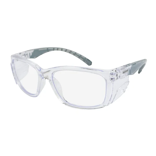 Rayzr Safety Glasses - Clear Frame - Clear Lens