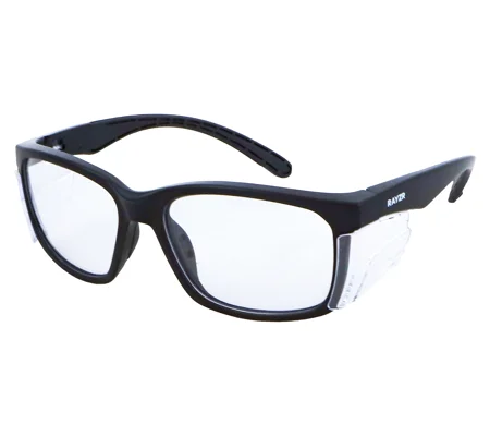 Rayzr Safety Glasses - Matte Black Frame - Clear Lens