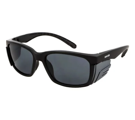 Rayzr Safety Glasses - Matte Black Frame - Smoke Lens