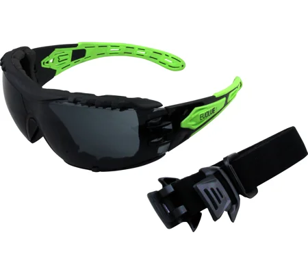 EVOLVE Safety Glasses with Gasket & Headband - Smoke Lens (12 Pair)