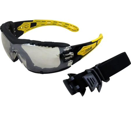 EVOLVE Safety Glasses with Gasket & Headband - Silver Mirror Lens (12 Pair)