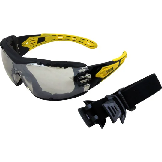 EVOLVE Safety Glasses with Gasket & Headband - Silver Mirror Lens (12 Pair)