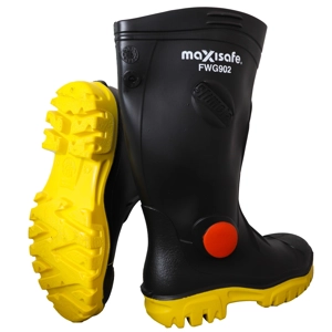 Stimela 'Foreman' Black Gumboots with Safety Toe