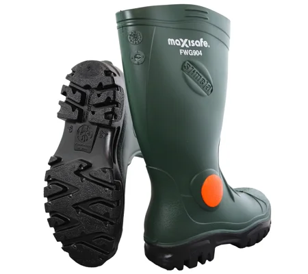Stilema 'Foreman' Green Gumboots with Safety Toe