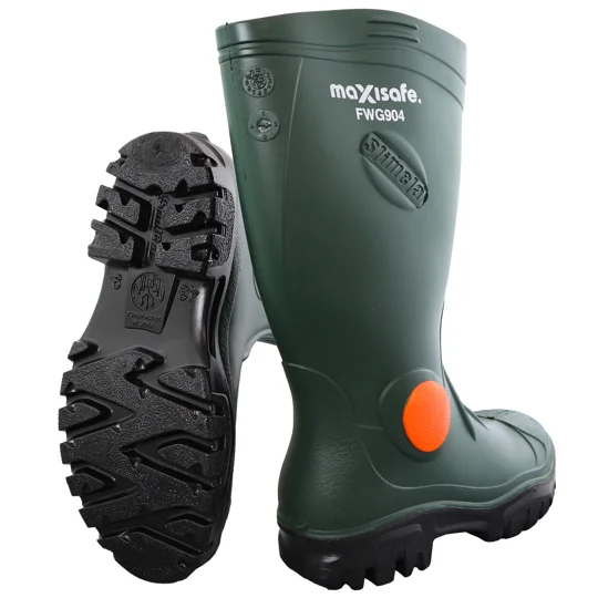 Stilema 'Foreman' Green Gumboots with Safety Toe
