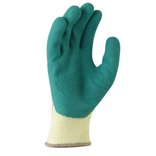 Green Grippa Knitted Poly Cotton Glove with Green Latex palm (12 pair)