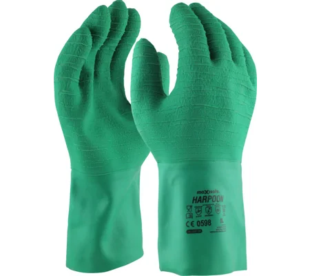 Harpoon Green Latex Gauntlet Glove (6 pair)