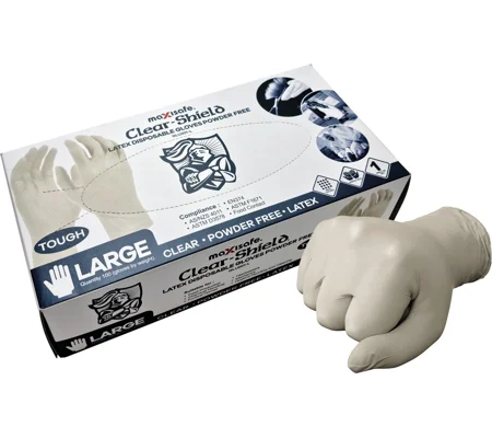 Clear-Shield Latex Disposable Glove, Powder Free