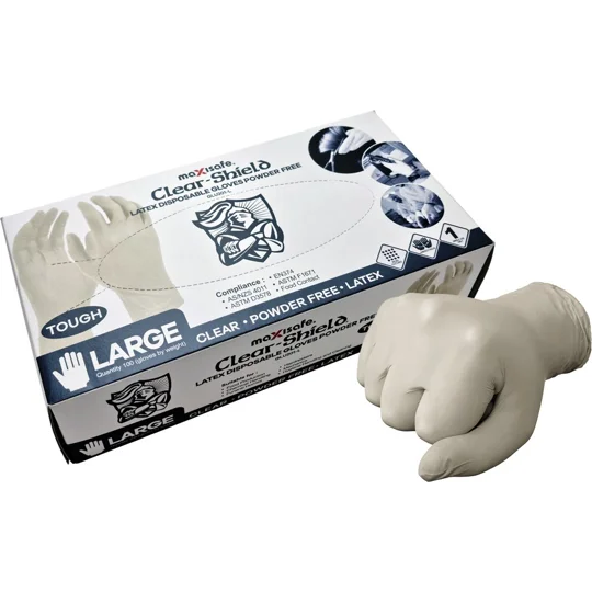 Clear-Shield Latex Disposable Glove, Powder Free