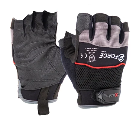 G-Force 'Grip' Fingerless Mechanics Gloves (6 pair)