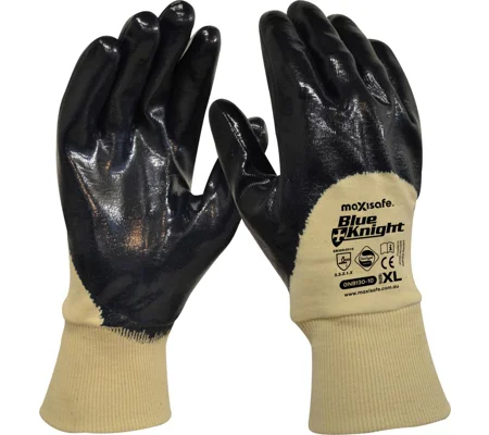 Blue Knight Nitrile 3/4 Dipped Gloves with Knit Wrist (12 pair)