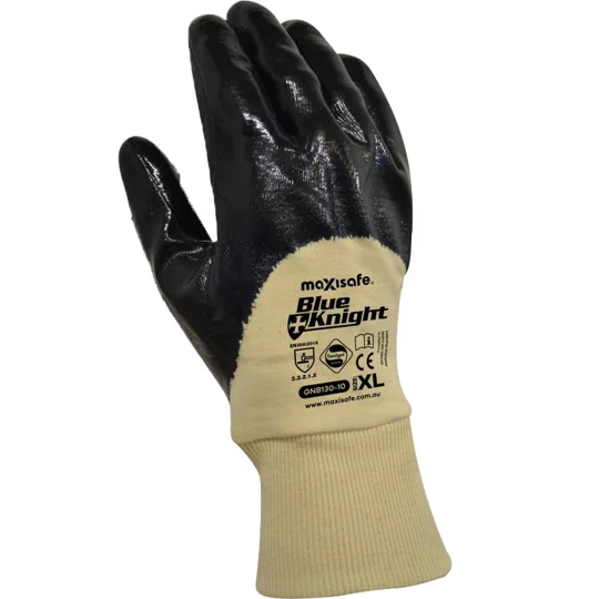 Blue Knight Nitrile 3/4 Dipped Gloves with Knit Wrist (12 pair)