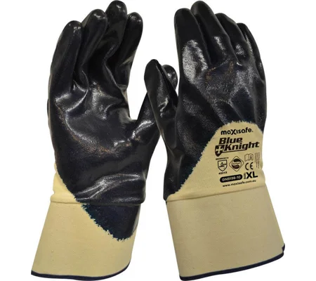 Blue Knight Nitrile 3/4 Dipped Gloves with Safety Cuff (12 pair)