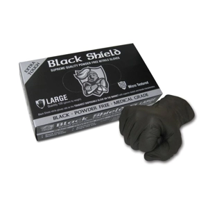 Black Shield Heavy Duty Disposable Nitrile Gloves, Powder Free