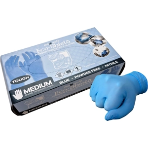 Eco-Shield Blue Nitrile Disposable Glove, Powder Free