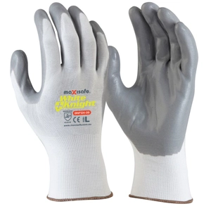 White Knight Synthetic Glove with Grey Foam Nitrile Palm (12 pair)