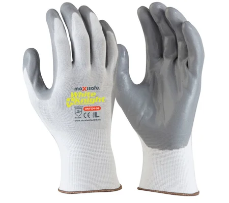 White Knight Synthetic Glove with Grey Foam Nitrile Palm (12 pair)