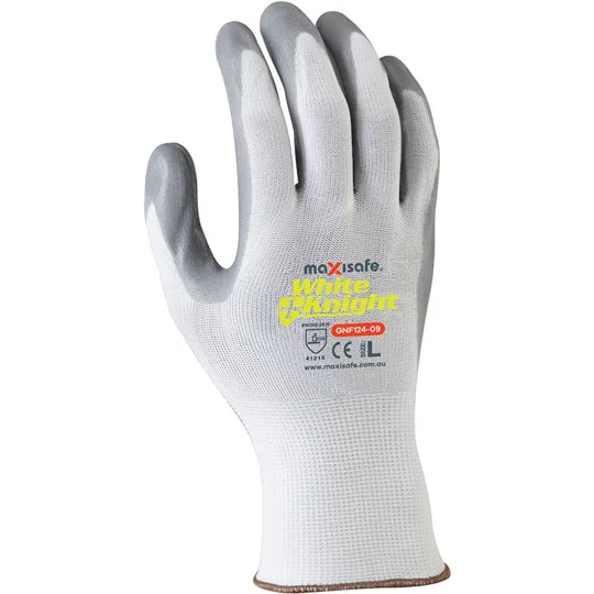 White Knight Synthetic Glove with Grey Foam Nitrile Palm (12 pair)