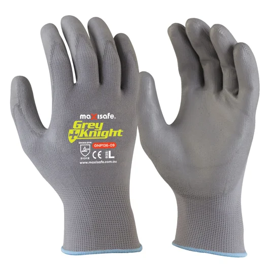 Grey Knight Nylon PU Coated Nylon Glove (12 pair)